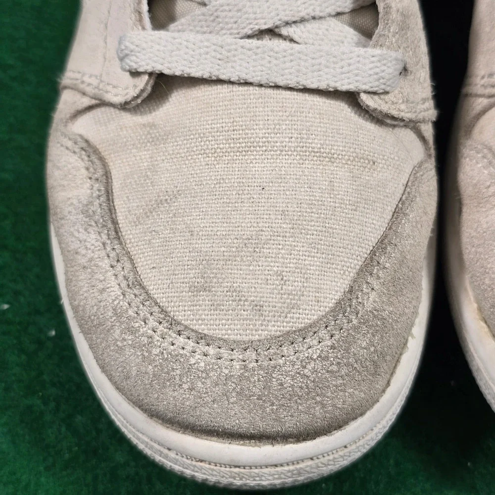 Nike Air Jordan 1 Mid Shoes‎ Kids 3Y Light Bone Metallic Gold 640734-023  Suede